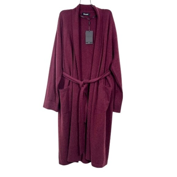 NAADAM Long Cashmere Robe Merlot  S/M New $350 - Picture 1 of 5